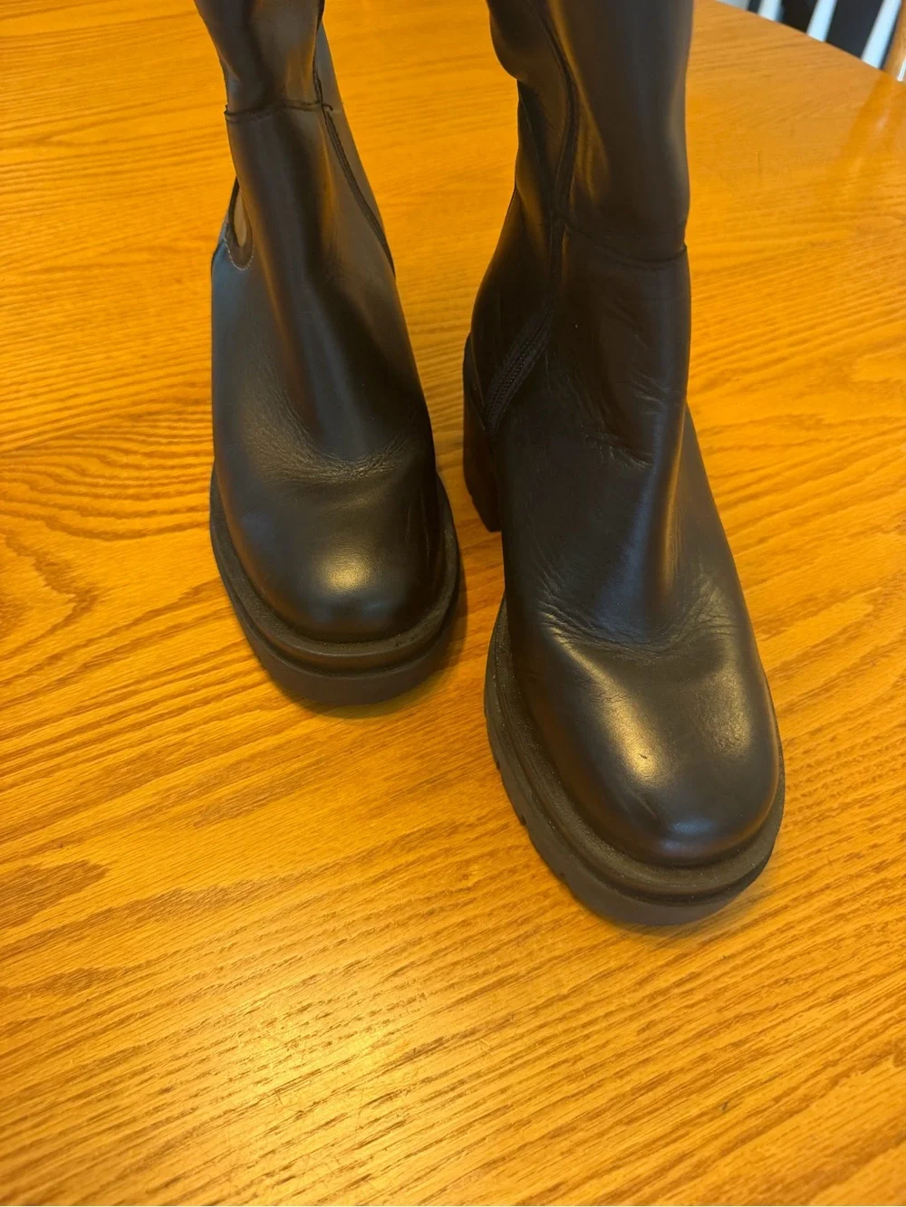 Scotch & Soda Black Over-the-Knee Boots with brown Panel size 9